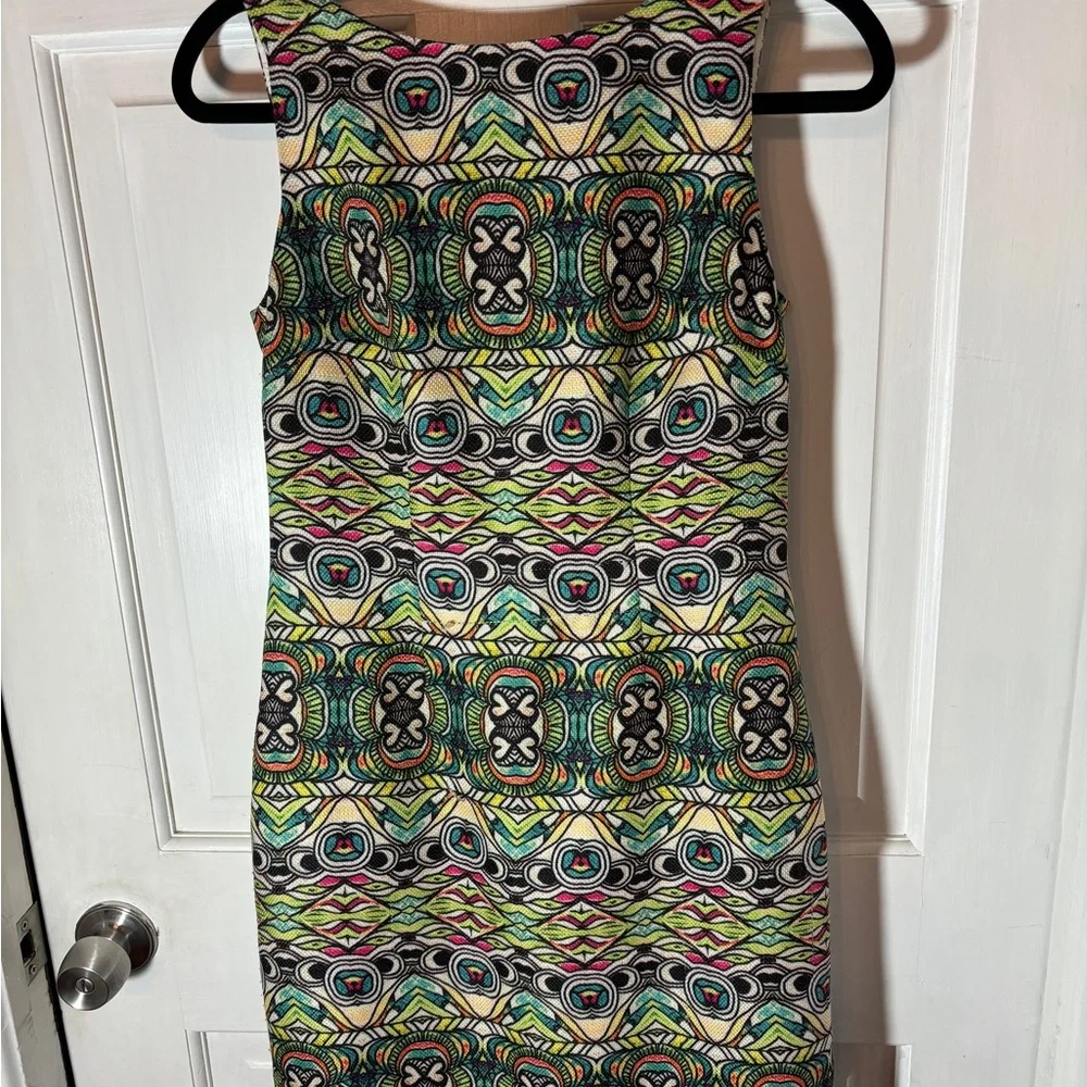 Multicolor Geometric Pattern Dress Chetta B - Picture 1 of 3